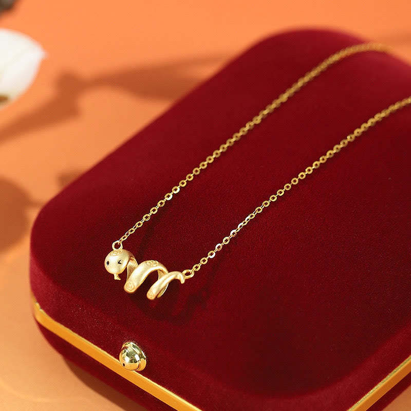 925 Sterling Silver Year Of The Snake Golden Snake Luck Prosperous Bracelet Necklace Pendant