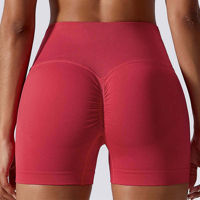 Women Seamless High Elasticity Sports Fitness High Waist Yoga Workout Shorts
