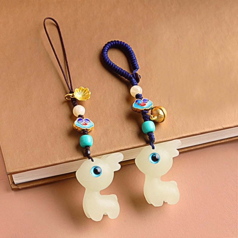 Mini Cute Deer Glowstone Luminous Lucky Deer Energy Key Chain Phone Car Hanging Decoration