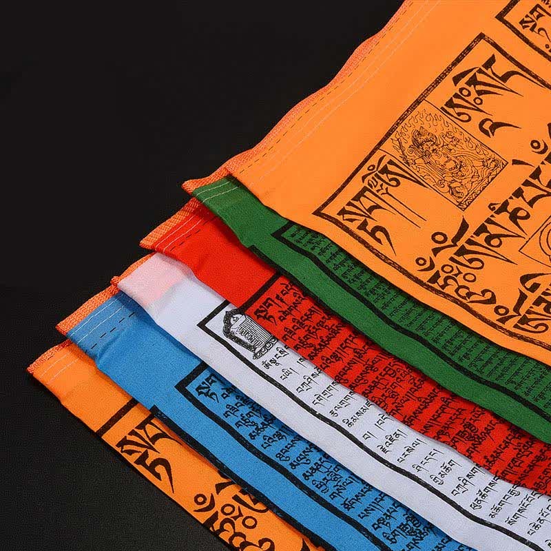 Tibetan 5 Colors Windhorse Auspicious Outdoor 25 Pcs Prayer Flag