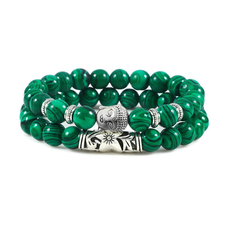 2Pcs Natural Crystal Agate mystic zen Protection Bracelet