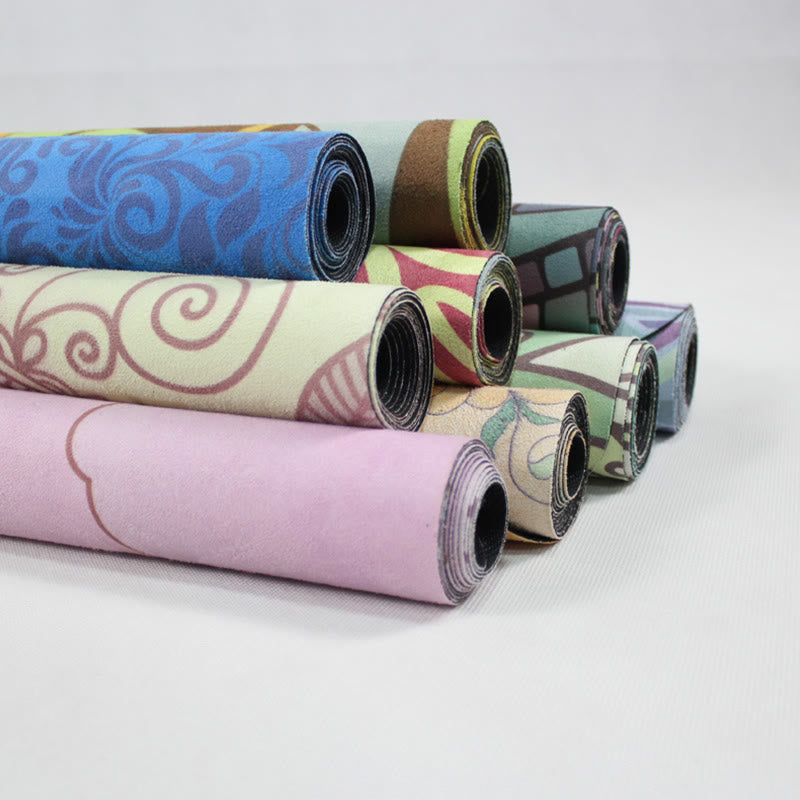 Tibetan Mandala Elephant Lotus Koi Fish Mindful Natural Rubber Yoga Mat Decoration