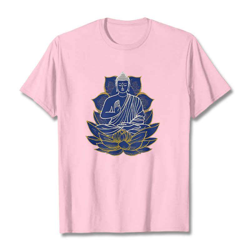 mystic zen Sitting On The Lotus Cotton Tee T-shirt