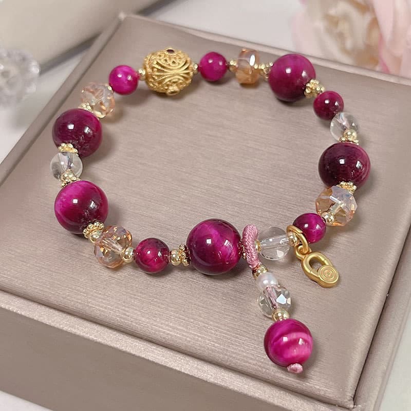 Natural Red Tiger Eye Green Tiger Eye Beads Weight Balance Bracelet