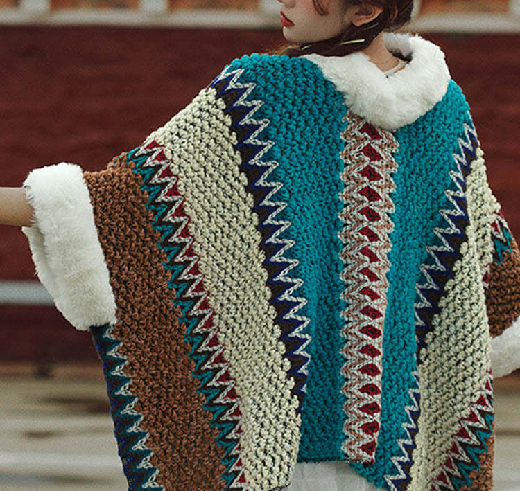 Tibetan Multicolored Striped Shawl Winter Cozy Travel Scarf Wrap