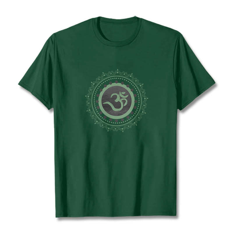 Om Mandala Pattern Cotton Tee T-shirt
