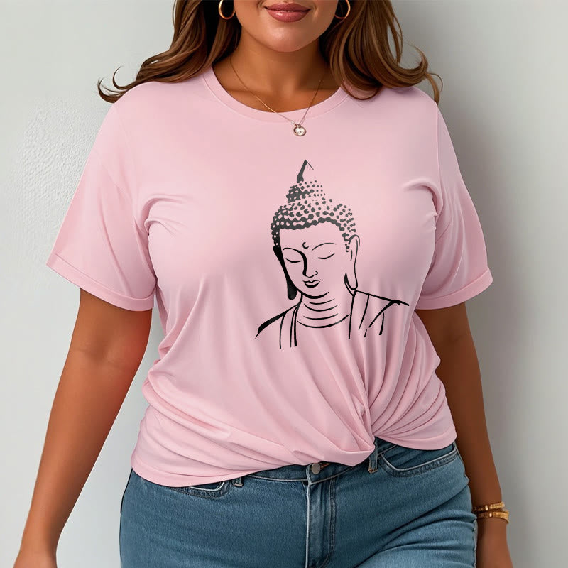 mystic zen Head Pattern Cotton Tee T-shirt