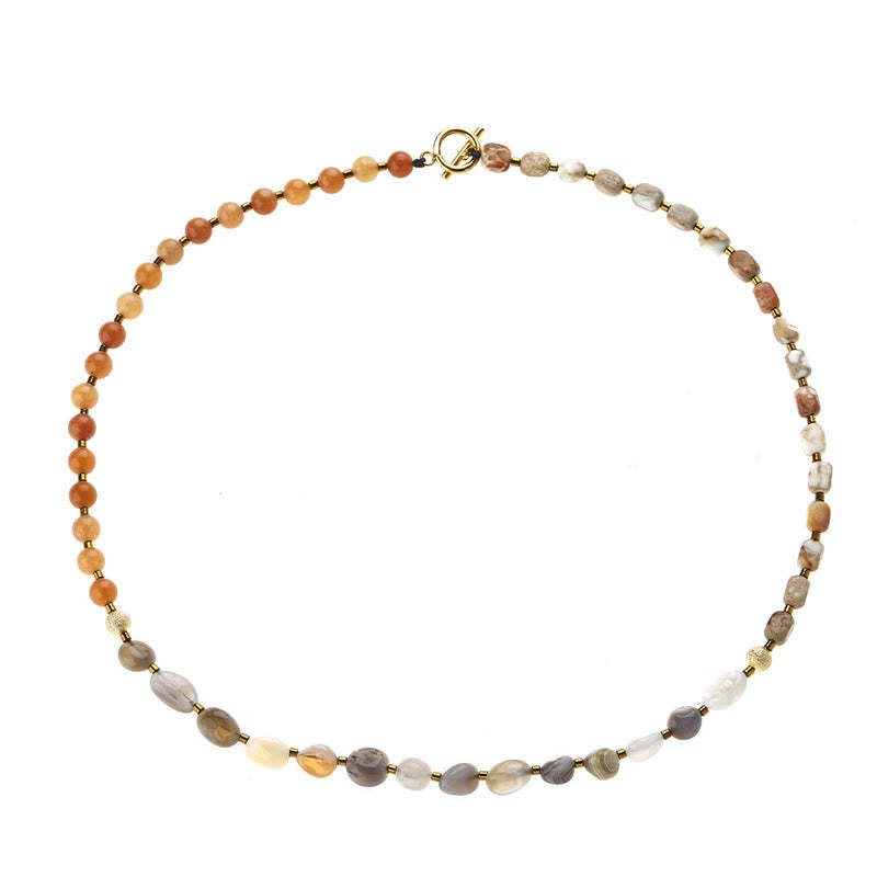Botswana Agate Red Agate  Emperor Stone Creativity Triple Wrap Bracelet