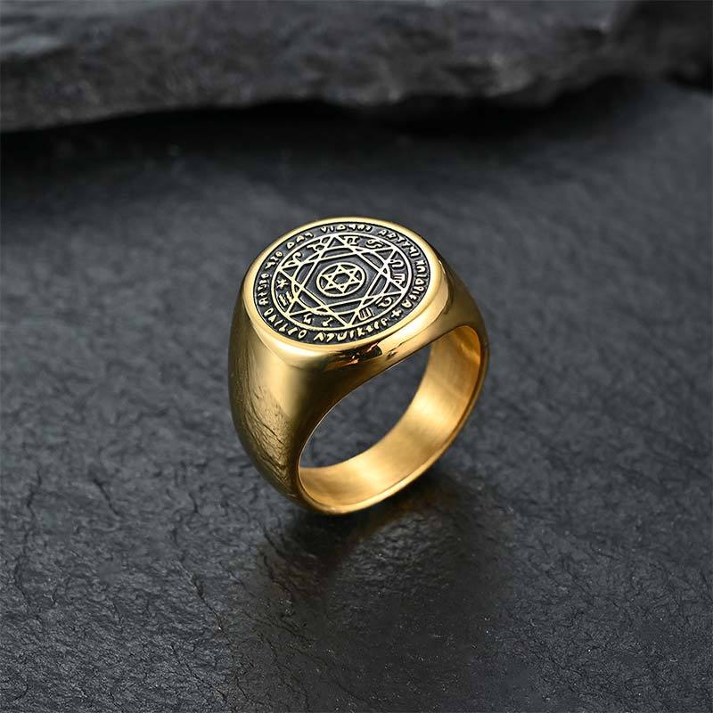 12 Constellations of the Zodiac Star of David Protection Ring