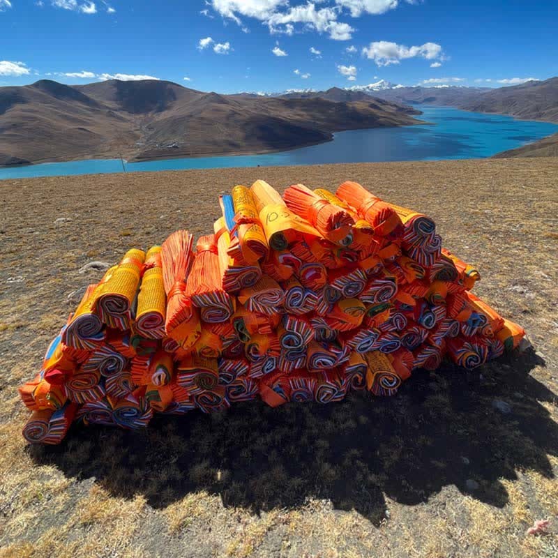 Tibetan 5 Colors Windhorse Auspicious Outdoor 25 Pcs Prayer Flag