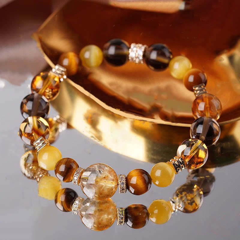 Citrine Topaz Tiger Eye Happiness Bracelet