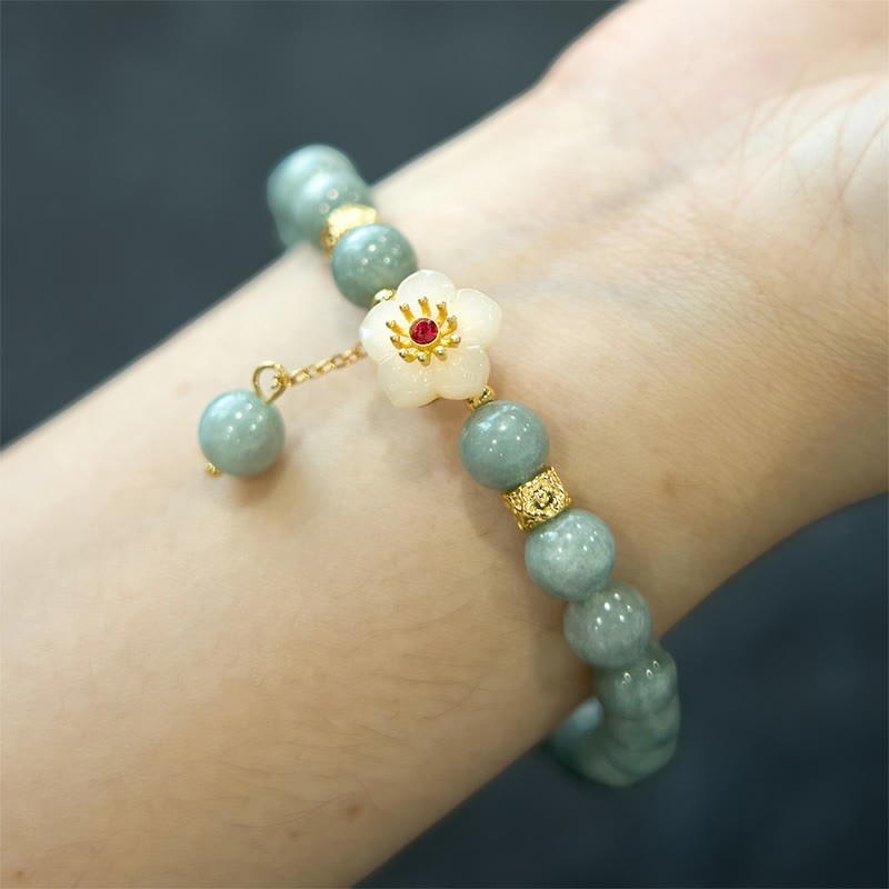 Jade Abundance Flower Bracelet