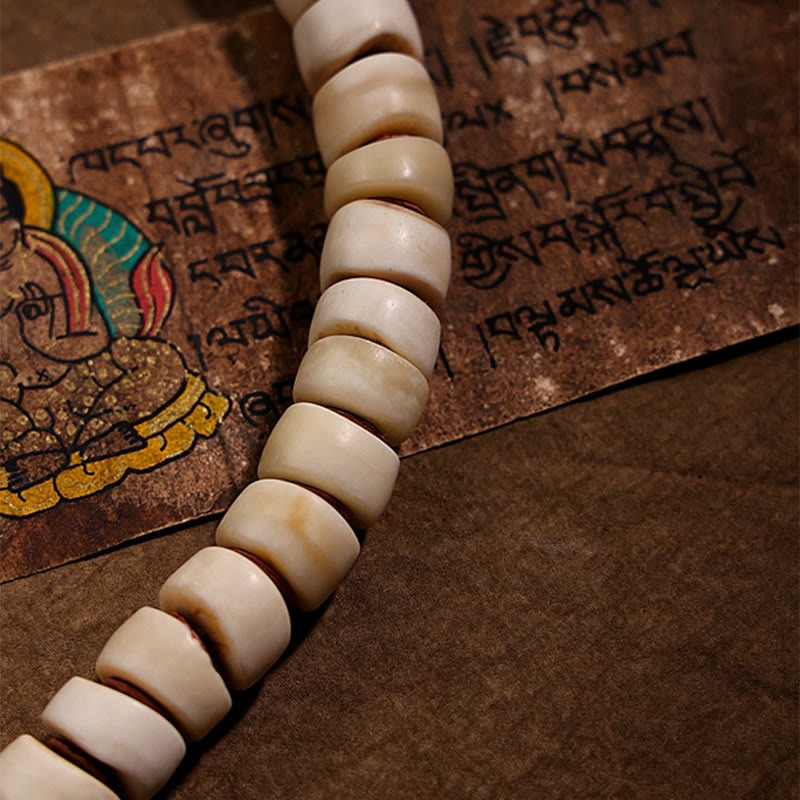 Tibetan Natural Yak Bone The Lord Of The Corpse Forest Dice Chinese Zodiac Nine Palaces Eight Diagrams Strength Wrist Mala