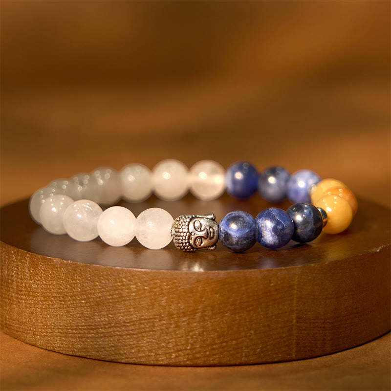 Natural Black Onyx White Stone Green Aventurine Tiger Eye Agate Mixed Color mystic zen Head Protection Bracelet