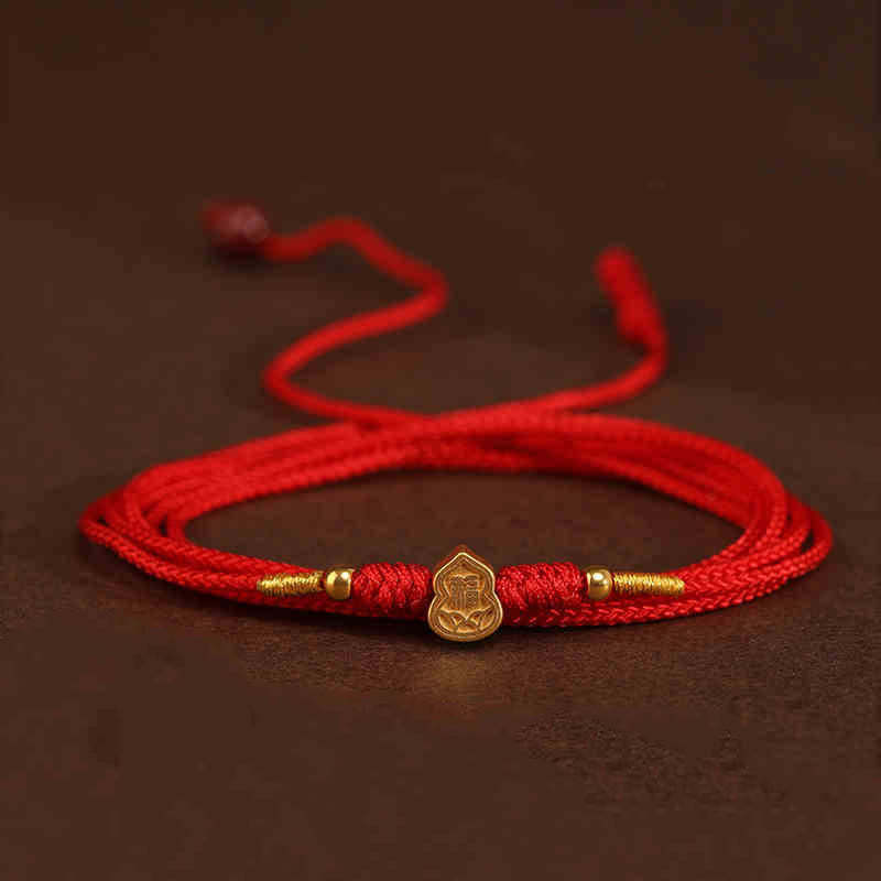 mystic zen Stone 999 Solid Gold Red String Belly Chain