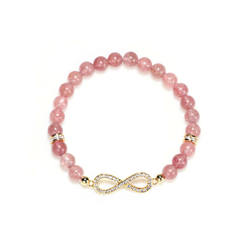 Natural Strawberry Quartz Positivity Healing Bracelet