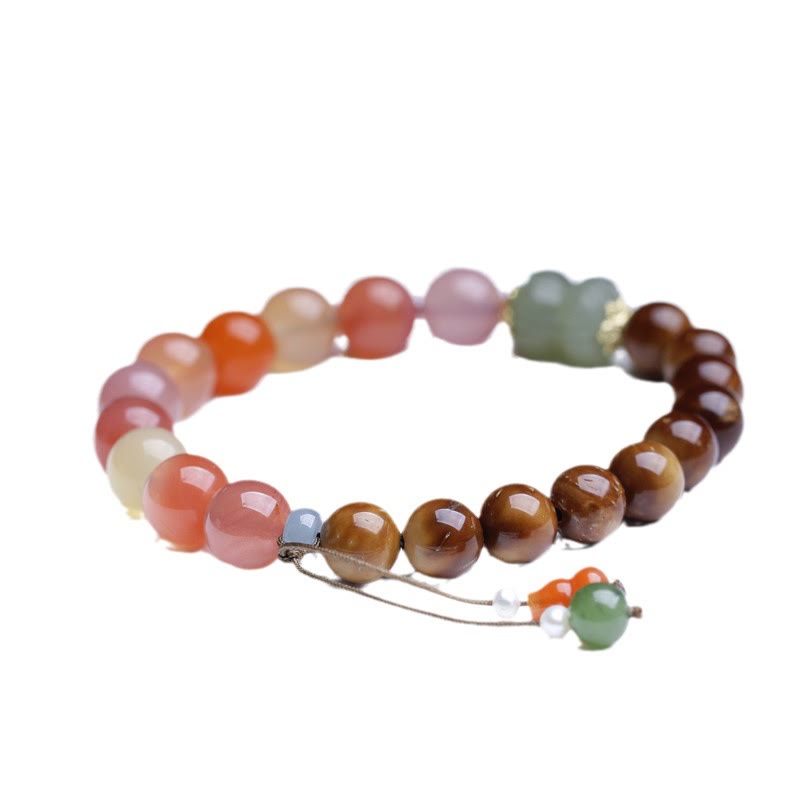 Kuka Seed Yanyuan Agate Hetian Jade Wealth Protection Bracelet
