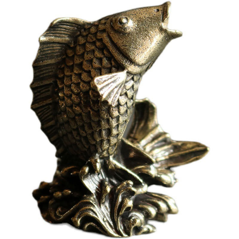 Handmade Small Koi Fish Copper Wealth Home Decoration