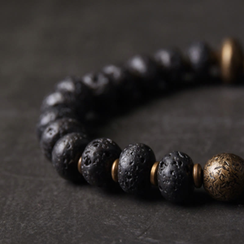 Lava Rock Beads Adsorb Negative Energy Copper Bracelet