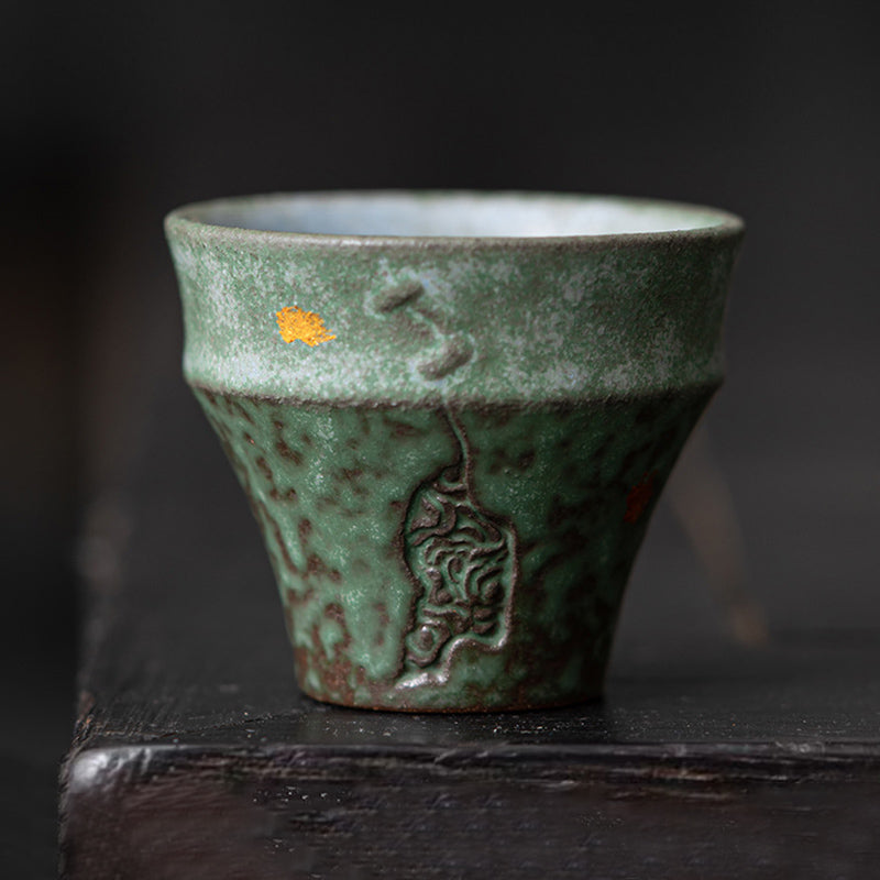 Small Vintage Style Ceramic Teacup Kung Fu Tea Cup 50ml