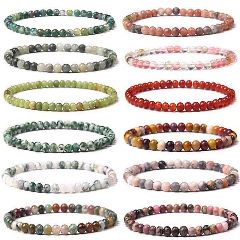 4mm Various Stone Crystal Mini Beads Healing Bracelet