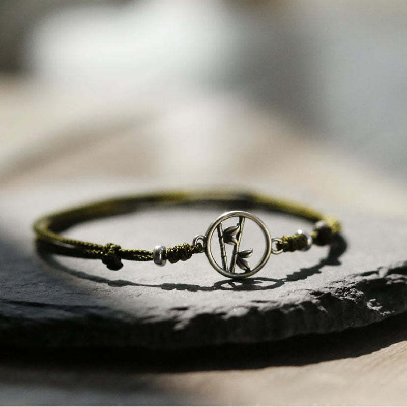 925 Sterling Silver Bamboo Luck String Bracelet