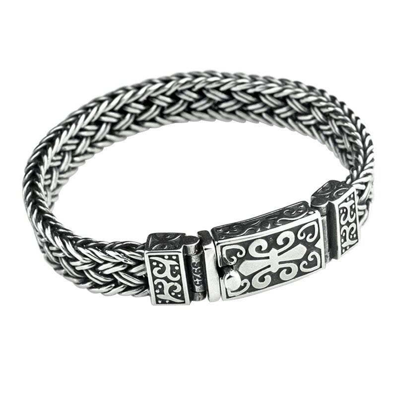 Retro Vine Totem Pattern Braided Healing Chain Bracelet