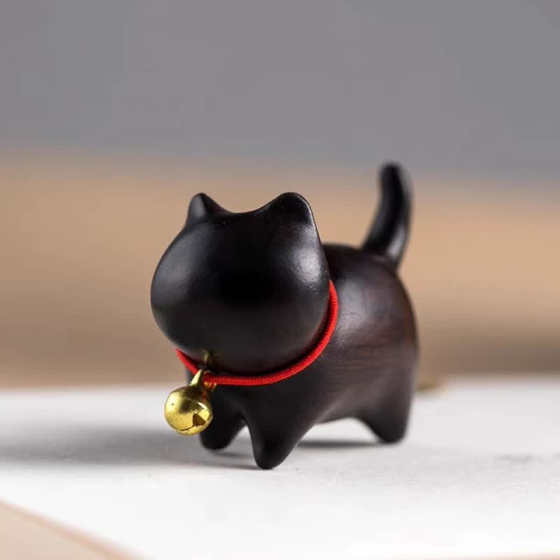 Green Sandalwood Small Leaf Red Sandalwood Cute Cat Animals Soothing Peace Decorations