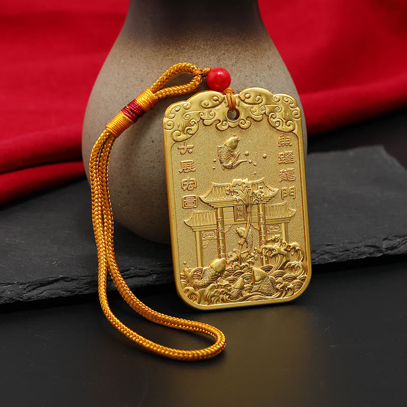 Feng Shui Auspicious Star Wenchang Pen Pagoda Koi Fish Car Hanging Decoration