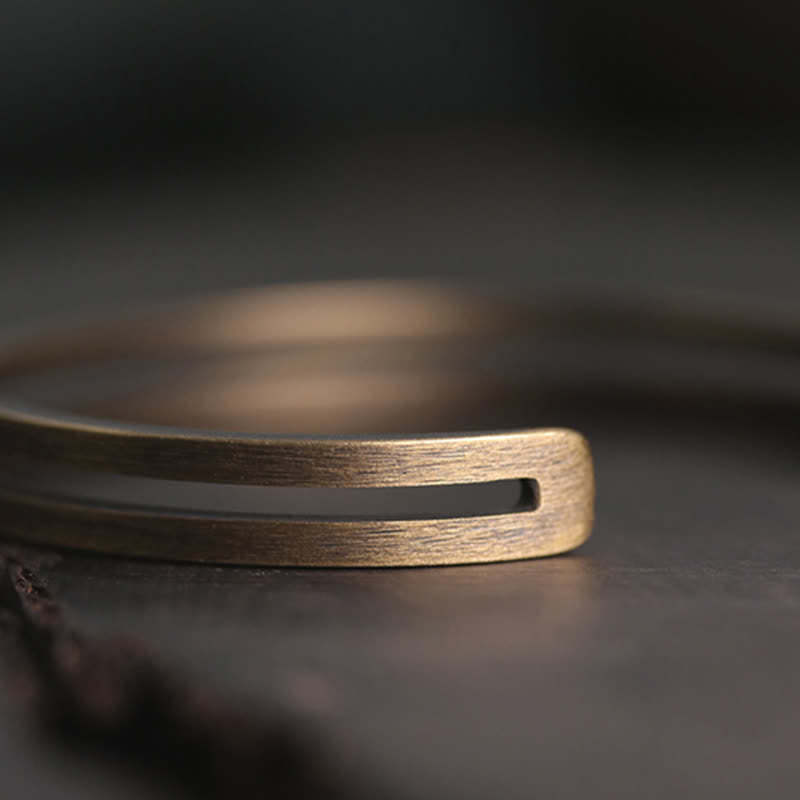 Rustic Copper Luck Viking Cuff Bracelet