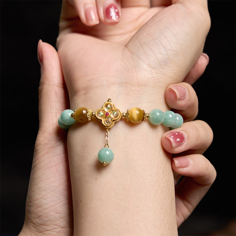 Jade Yellow Tiger Eye Prosperity Bracelet
