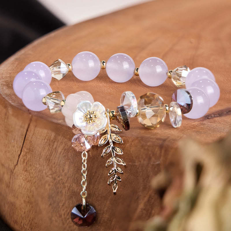 Blue Crystal Amethyst Sun Stone Green Aventurine Healing Bracelet