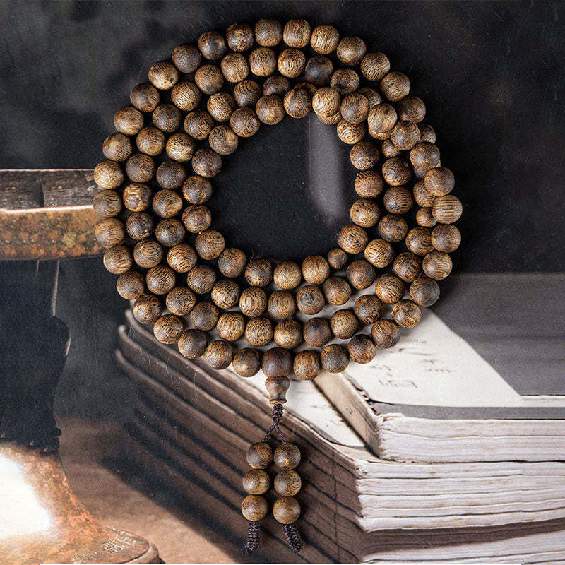 108 Mala Beads Hainan White Qinan Agarwood Calm Strength Bracelet