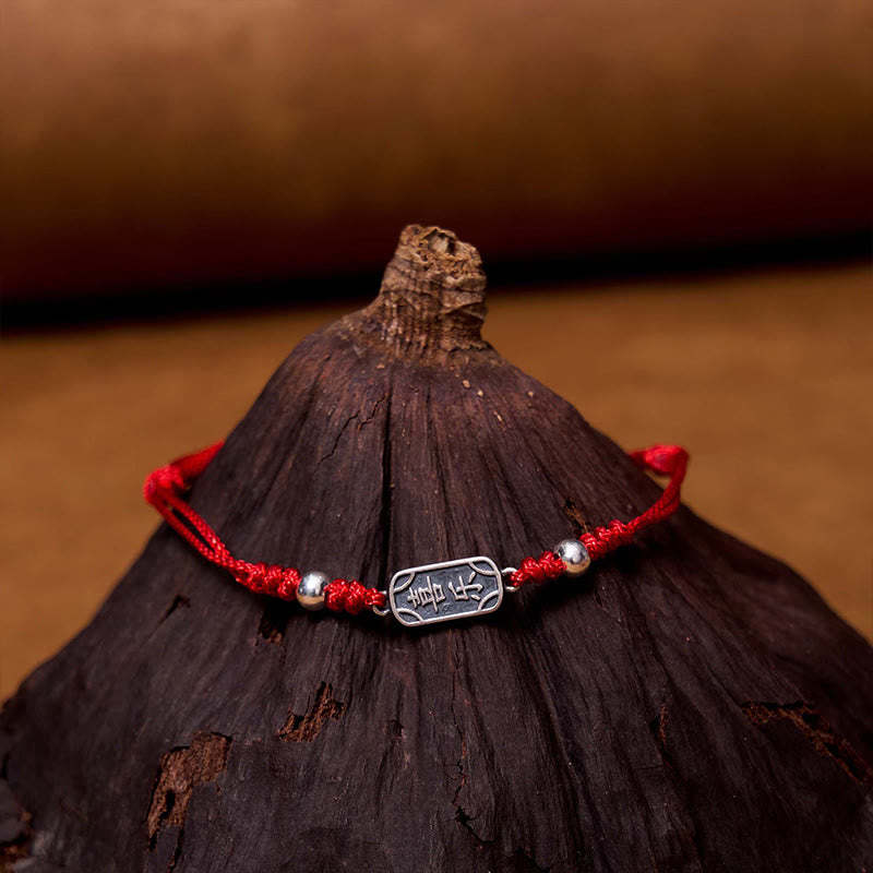 Handmade 925 Sterling Silver Peace And Joy Safe Well Protection Braided Bracelet