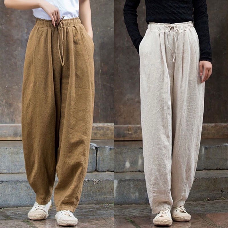 Plain Cotton Yoga Gym Women's Pants