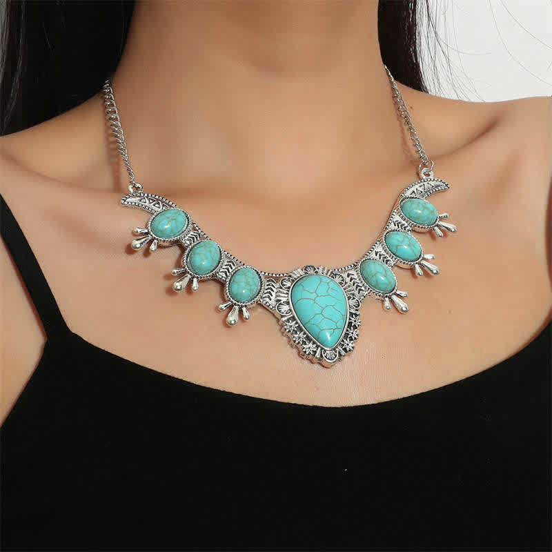 Tibetan Turquoise Protection Strength Carving Necklace Pendant (Extra 30% Off | USE CODE: FS30)
