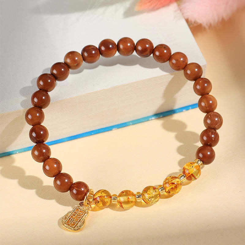 Green Phantom Citrine Rutilated Quartz Super Seven Crystal Confidence Bracelet