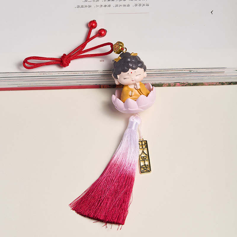 Lotus Avalokitesvara mystic zen Fu Character Wealth Car Hanging Decoration