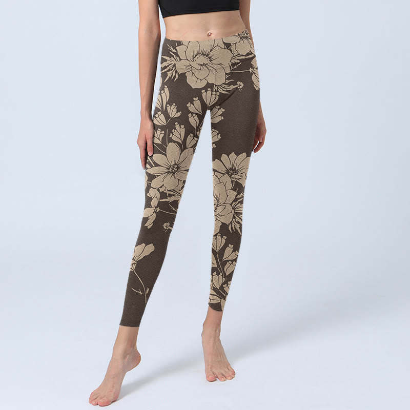 Flowers Blossom Print Sports Fitness Leggings Women's Yoga Pants
