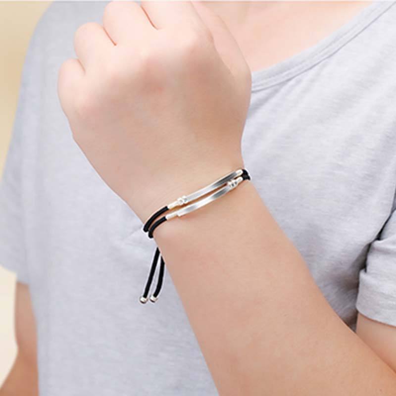 925 Sterling Silver Red String Layered Braid Bracelet