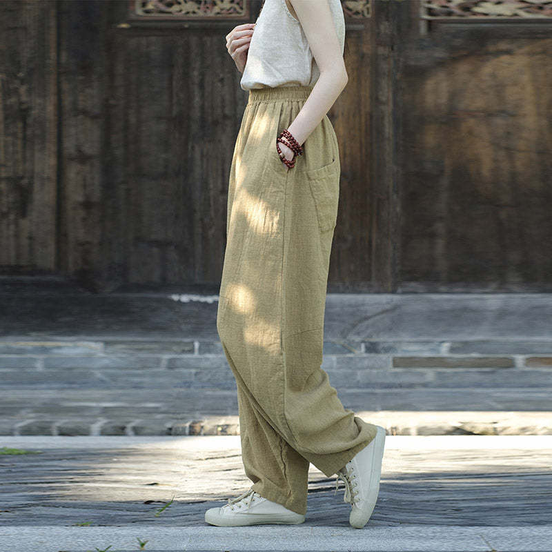 Cotton Linen Pants Harem Trousers Loose Zen Yoga Tai Chi Women's Pants