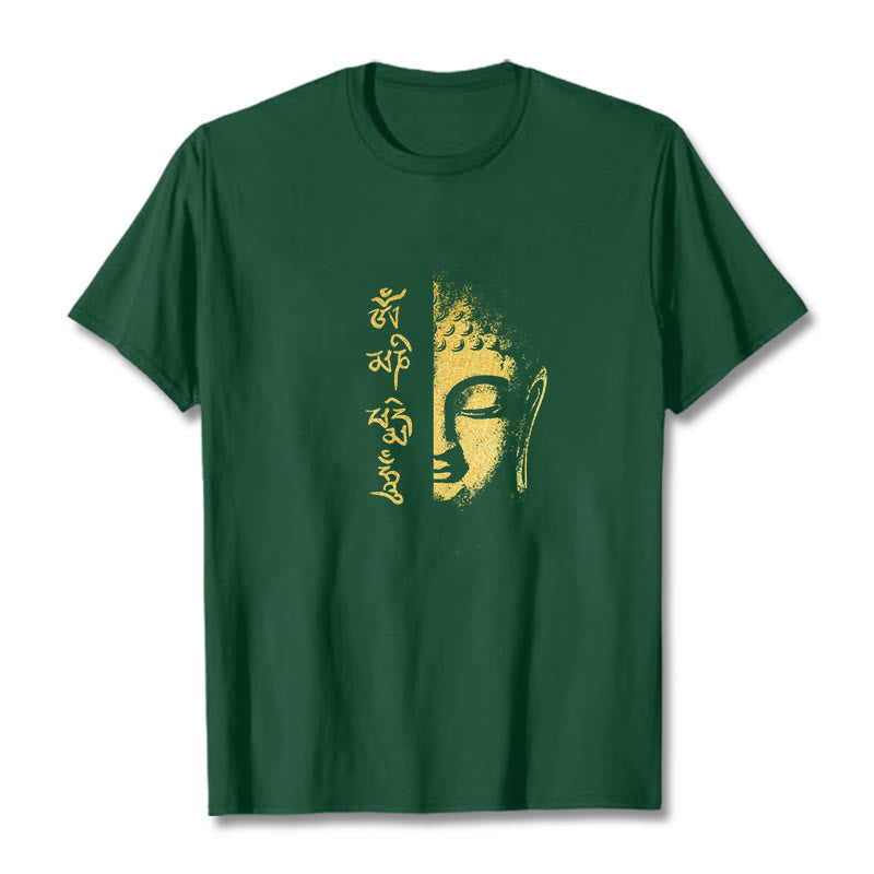 Om Mani Padme Hum Golden mystic zen Cotton Tee T-shirt