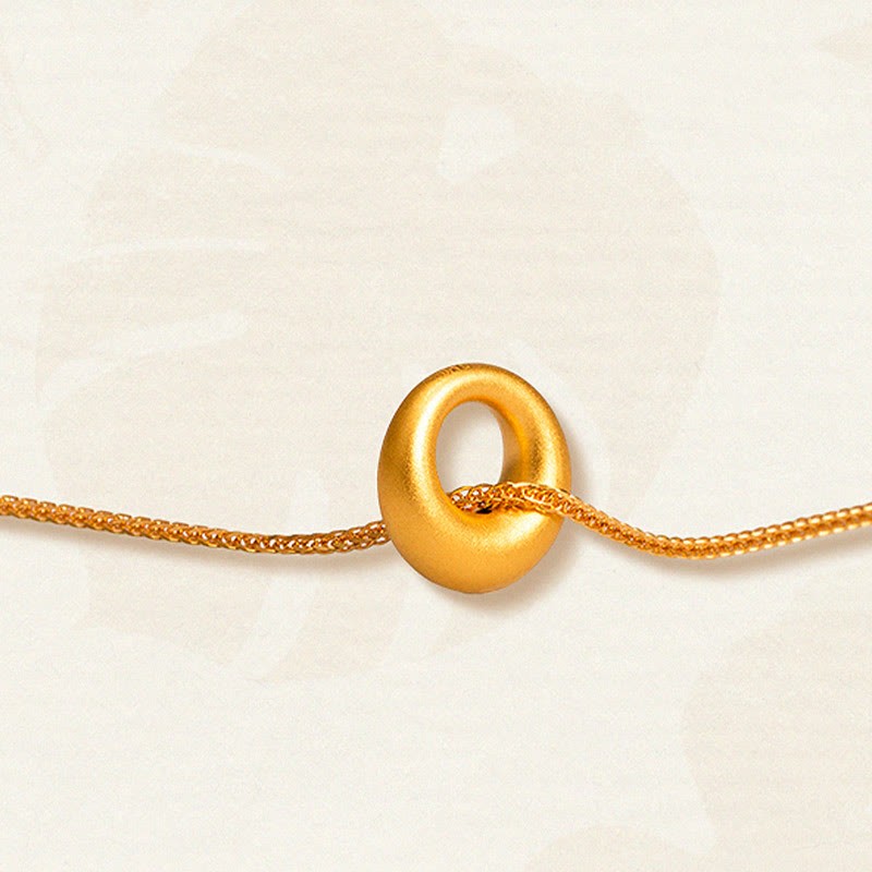 999 Gold Peace Buckle Auspicious Necklace Pendant