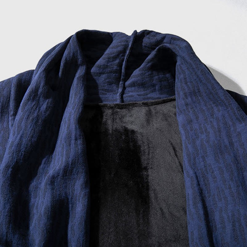 Fall Simple Cotton Fleece Lined Men's Mid-length Coat Clothing