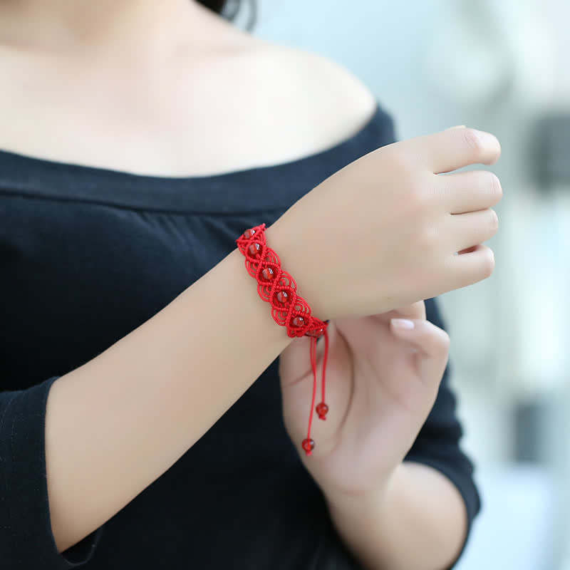 Red Agate Confidence Red String Bracelet