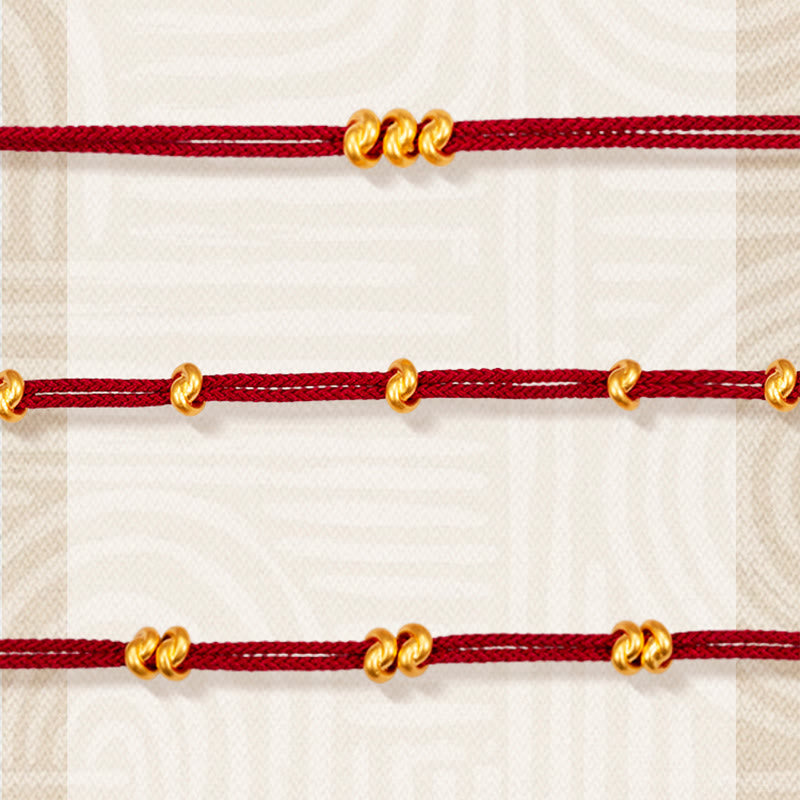 999 Gold Wish Knot Design Handmade Luck?Braided Rope Bracelet