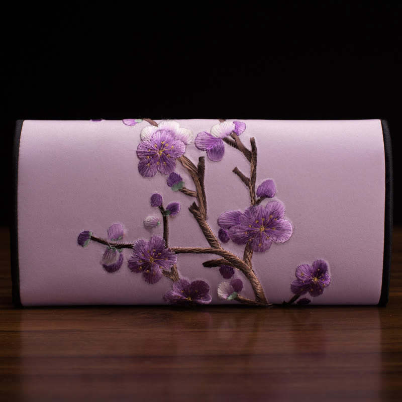 Plum Bossom Su Embroidery Journey Shopping Long Purse Handbag