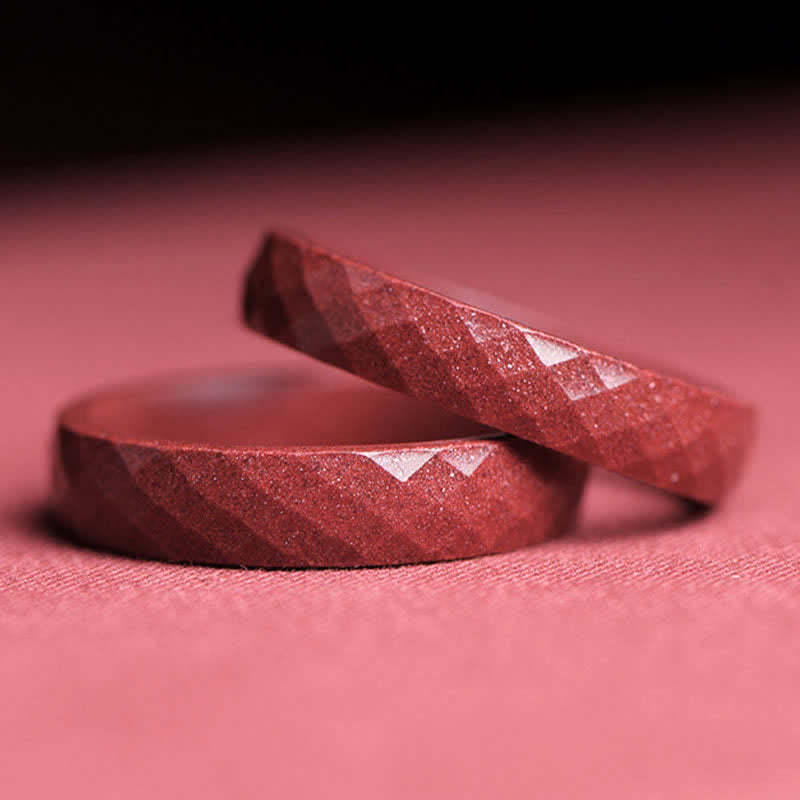 Cinnabar Om Mani Padme Hum Auspicious Clouds Blessing Ring
