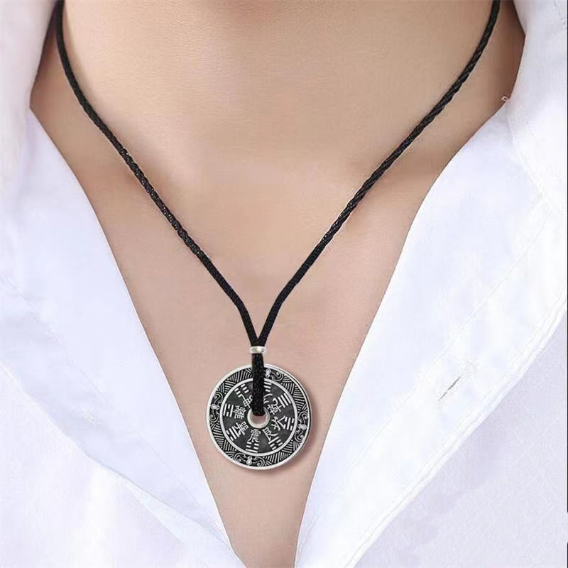 Mountain Ghosts Spend Money Bagua Design Copper Coin Harmony Necklace Pendant
