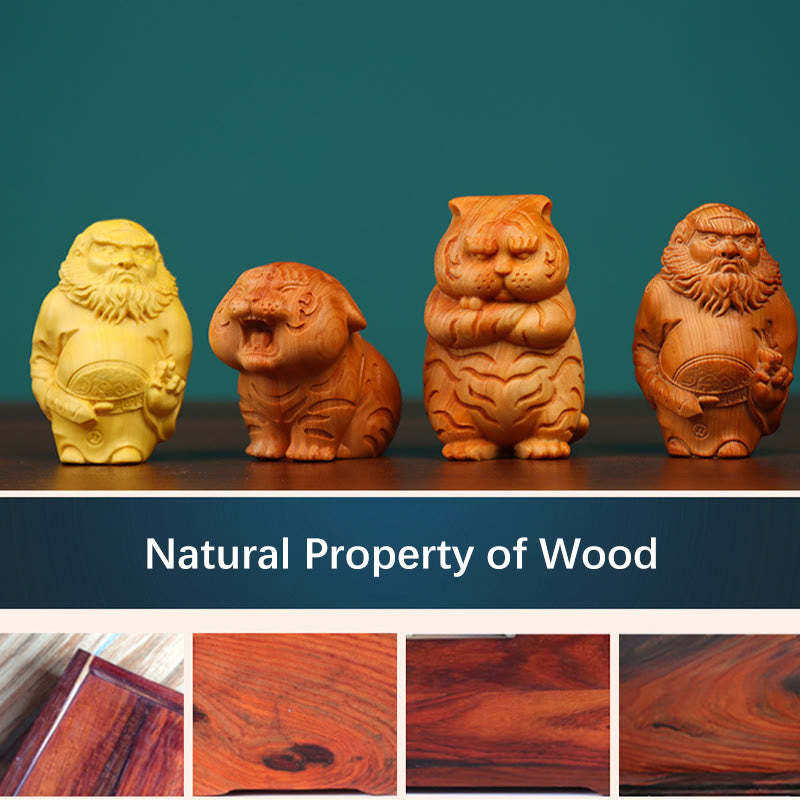 Thuja Sutchuenensis Boxwood Tiger Zhong Kui Grounding Desk Decorations